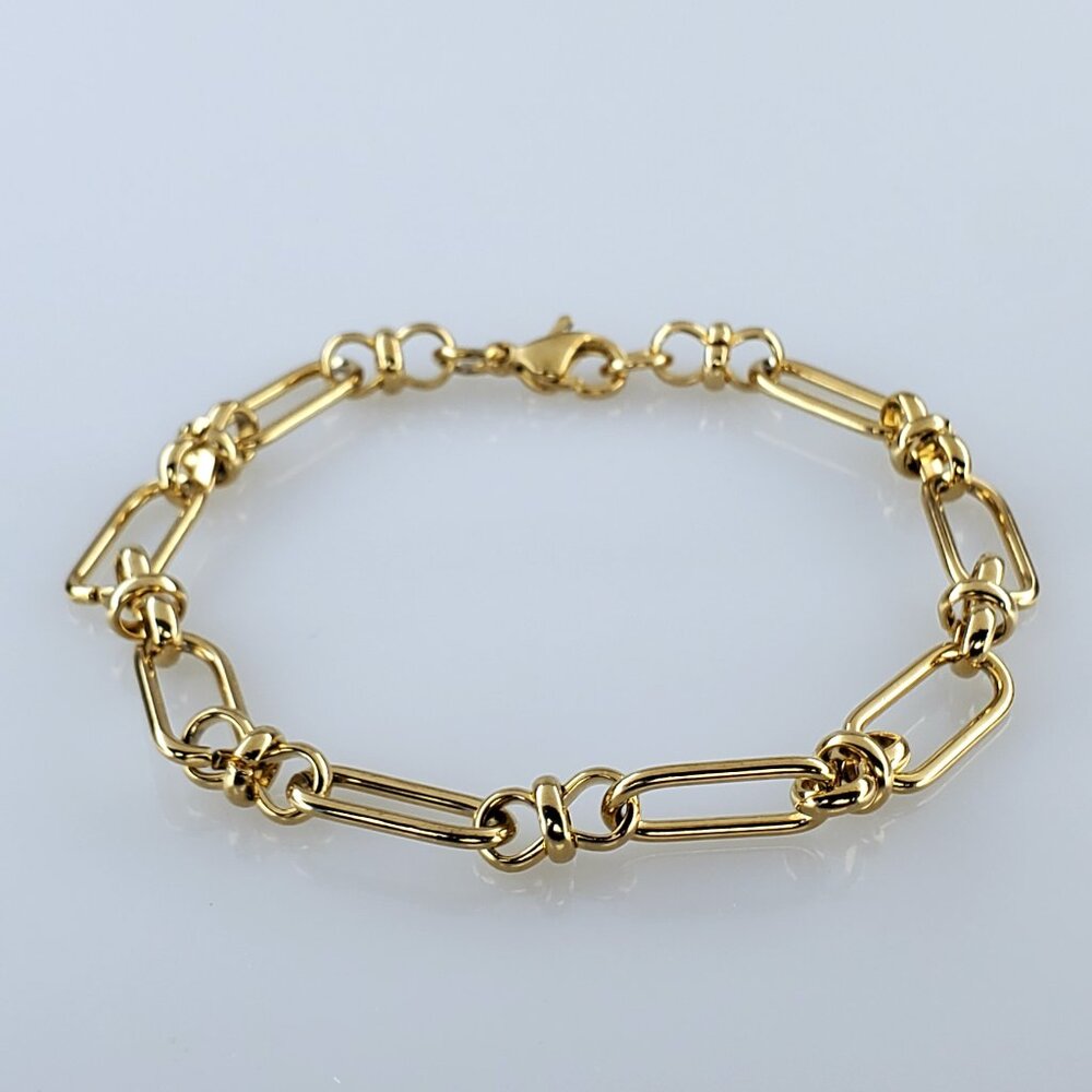 8.5" Womens 14K Gold Chain Link Style Bracelet Ladies 14 Karat Silver Jewelry